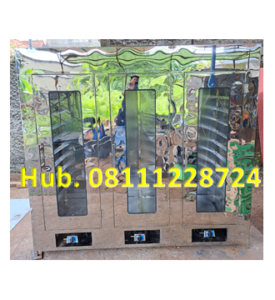 Oven Pengering Singkong - Mesin Pengering 3 Pintu 30 Rak Singkong (Material Stainless Steel)