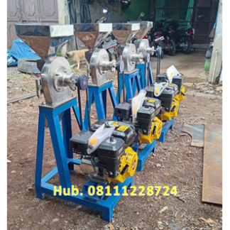 Mesin Penepung Jagung Disk mill DSS 15 Stainless Steel Giling Tepung Jagung + Mesin Bensin GX 160 (5,5 HP) Honda