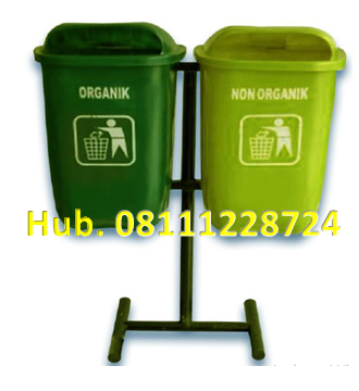 Tempat Sampah Fiberglass Oval 2in 1