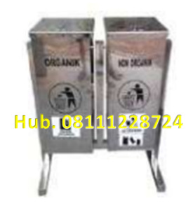Tempat Sampah Stainless 2in 1 Kotak