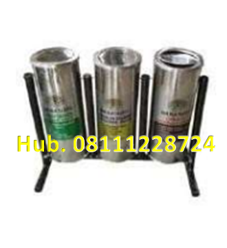 Tempat Sampah Stainless 3 in 1 Bulat