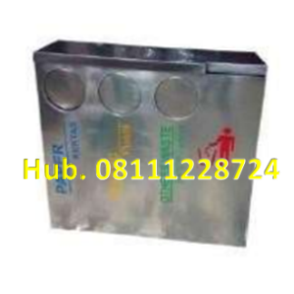 Tempat Sampah Stainless 3in 1 Kotak