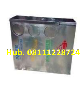 Tempat Sampah Stainless 3in 1 Kotak