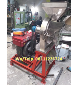 Mesin Penepung Jagung - Penepung Pakan Ikan Disk mill FFC 45 Stainless Steel + Mesin Diesel Dongfeng 24 PK, Starter