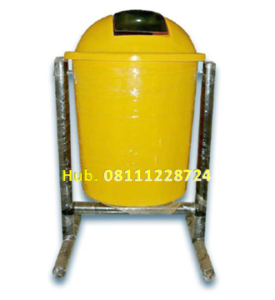 Tempat Sampah Fiberglass Bulat Single