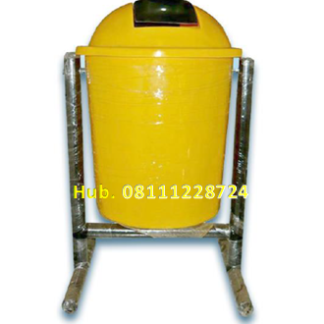 Tempat Sampah Fiberglass Bulat Single