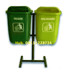 Tempat Sampah Fiberglass Oval 2in 1