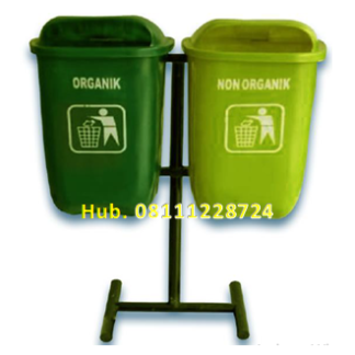 Tempat Sampah Fiberglass Oval 2in 1