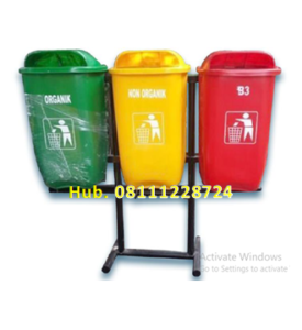 Tempat Sampah Fiberglass Oval 3in 1