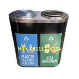 Tempat Sampah Stainless 2 in 1 Gabung