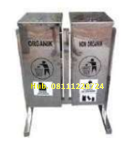 Tempat Sampah Stainless 2in 1 Kotak