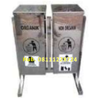 Tempat Sampah Stainless 2in 1 Kotak
