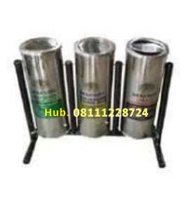 Tempat Sampah Stainless 3 in 1 Bulat
