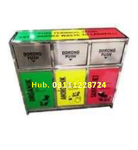 Tempat Sampah Stainless 3 in 1 Custom a
