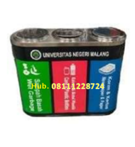 Tempat Sampah Stainless 3 in 1 Gabung