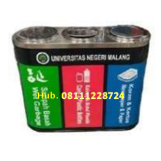 Tempat Sampah Stainless 3 in 1 Gabung
