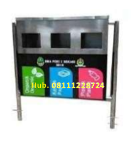 Tempat Sampah Stainless 3 in 1 Ukuran Custom