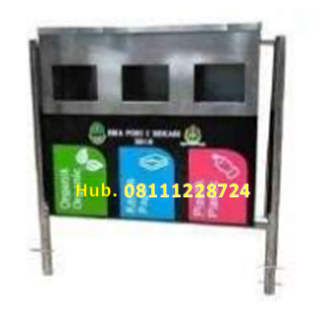 Tempat Sampah Stainless 3 in 1 Ukuran Custom