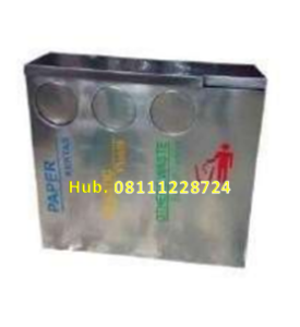 Tempat Sampah Stainless 3in 1 Kotak