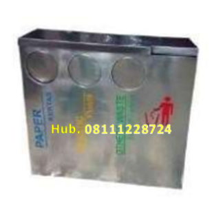 Tempat Sampah Stainless 3in 1 Kotak
