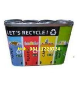 Tempat Sampah Stainless 4 in 1 Gabung