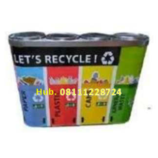 Tempat Sampah Stainless 4 in 1 Gabung