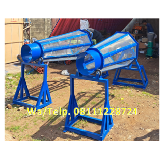 Mesin Pengayak Kompos Rotari Dengan Penggerak Mesin Bensin 5,5 HP