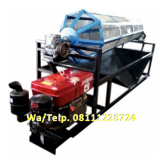 Mesin Pengayak Sabut Kelapa Cocofiber Rotary 4 mtr Lengkap Corong Keluar Cocofiber dan cocopeat