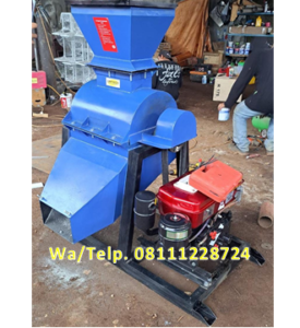 Mesin HammerMill Besi - Mesin Penepung Bahan Pakan Ikan dengan Mesin Diesel 16 HP