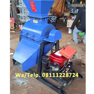 Mesin Hammer Mill Besi - Mesin Penepung Bahan Pakan Ikan Dengan Electromotor 5,5HP 3 Phase