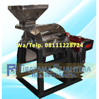 Mesin Penepung Rumput Laut - Mesin Hammer Mill Stainless Steel dengan Mesin Diesel 10 HP
