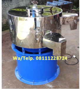 Mesin Pengayak Pelet Ikan - Mesin Penyortir Pelet Ikan - Mesin Vibrator Screen  Dengan 1 Mesh/Saringan (2 corong keluar) 1 Layer
