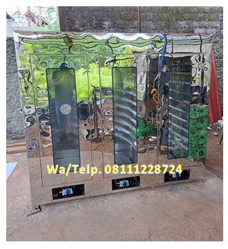 Oven Pengering - Mesin Pengering 3 Pintu 30 Rak (Material Stainless Steel) Pakai Listrik atau Heater 7.500 watt Oven Pengering - Mesin Pengering 3 Pintu 30 Rak (Material Stainless Steel) Pakai Listrik atau Heater 7.500 watt